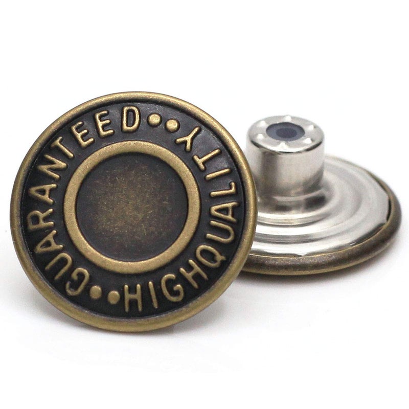 Enosea 20mm GHQ Jeans Button Tack Jacket Buttons Metal Replacement Kit 12 Set (20mm) - Image 1